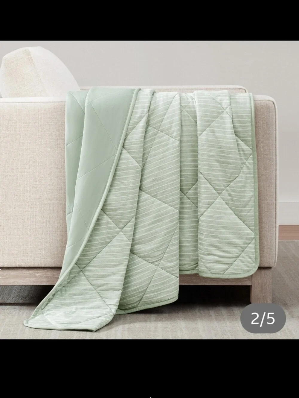 Cooling Throw Light Green Quilted Throw 60x 70
